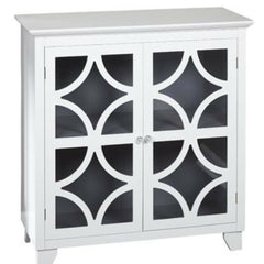 French Style Arched Glass Door sideboard White