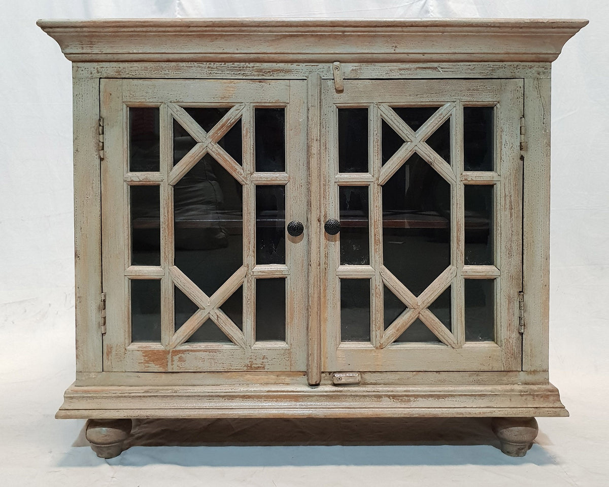 French Arched Hand carved Doors Buffet Sideboard Beige Rustic 100x43x83cm