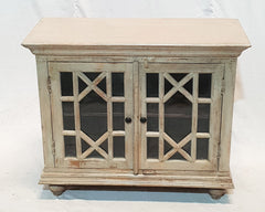 French Arched Hand carved Doors Buffet Sideboard Beige Rustic 100x43x83cm