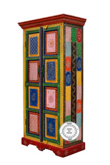 Pandora Hand Painted Indian Colored Wardrobe Cabinet Multicolour