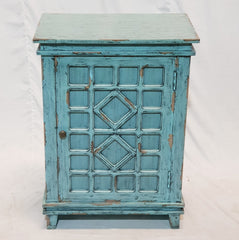 French Arched Hand carved Door Cabinet Sideboard Turquoise 66x40x90cm