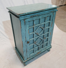 French Arched Hand carved Door Cabinet Sideboard Turquoise 66x40x90cm