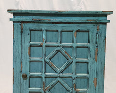 French Arched Hand carved Door Cabinet Sideboard Turquoise 66x40x90cm