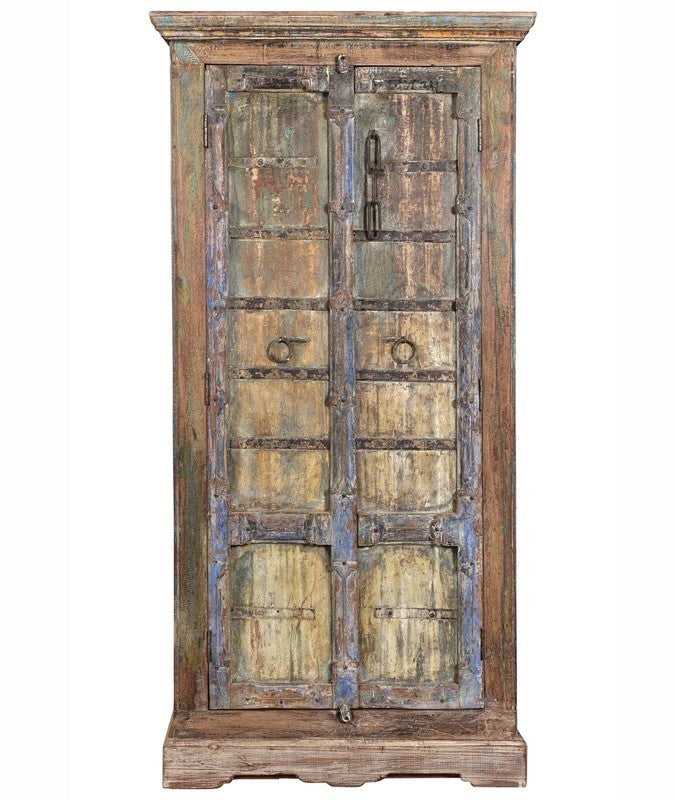 Antique Vintage 2 Door Cupboard Cabinet Solid Wood