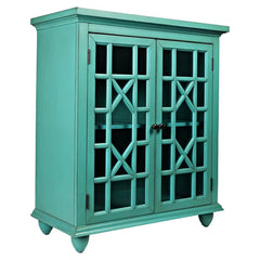 French Arched Glass Door Solid wood Sideboard