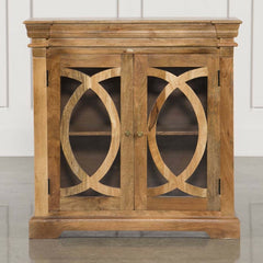 French Arch Style Solid wood 2 Door Sideboard Natural 90CM