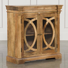 French Arch Style Solid wood 2 Door Sideboard Natural 90CM