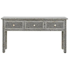 MAAYA Bone Inlay Wooden 3 Drawers Hall Side Table