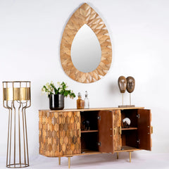 Kraft Bazaar Indian Mango Wood Hand Carved Sideboard