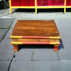 Indian Hand Carved Solid Wood Bajot Coffee Table C59