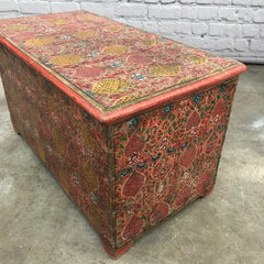 Mughal Hand Painted Indian Solid Wood Anglo Storage Chest