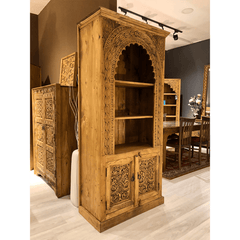 Indian Hand Carved Solid Wood Bookshelf B8