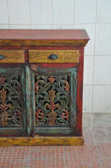Indian Hand Carved Solid Wood Cabinet D141