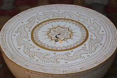 Indian Hand Painted Drum Solid Wood Coffee Table C134