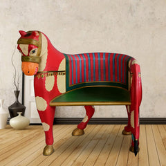 Indian Hand Painted Solid Wood Handmade Chair 07