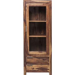 Boston Taper Contemporary Solid Wood Display Cabinet 1 Door 1 Drawer Natural