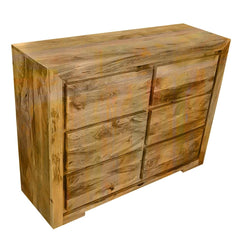 Avalon Indian Wooden Chest Of Drawers Zen Mango Solid Drawers 120 CM