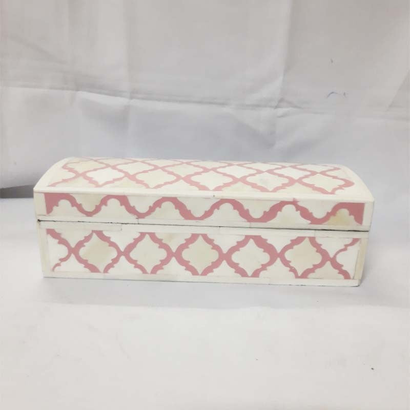 Real Bone Inlay Designer Luxury Jewellery Box Gift Storage Pink Mughal