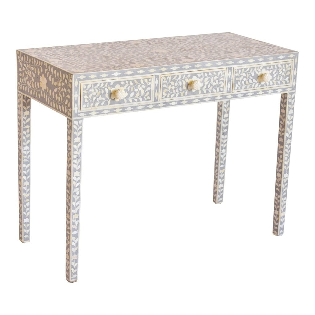 MAAYA Bone Inlay Wooden 3 Drawers Hall Side Table