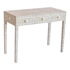 MAAYA Bone Inlay Wooden 3 Drawers Hall Side Table