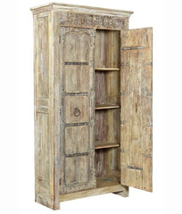 Vintage 2-Door Cabinet in Scrap Wood, India Brocante