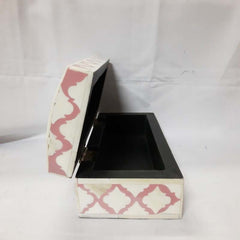 Real Bone Inlay Designer Luxury Jewellery Box Gift Storage Pink Mughal