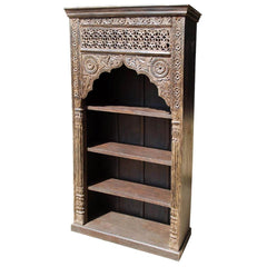 Monrovia 4 Shelf Vintage Rustic Solid Wood Arched Bookshelf