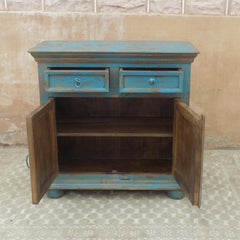 Hand Carved Solid wood Sideboard Rustic Blue 1M