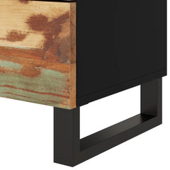 Angle Industrial Iron and Solid Wood Bedside Table 41