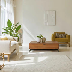 Industrial Metal and Wood Coffee Table With Storage C114