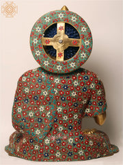 Indian Lord Buddha in Vitark Mudra Brass With Inlay Work In Brass Statue