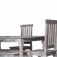 Rustica Reclaimed Solid Wood Rustic Dining Table Set Multicolour C17