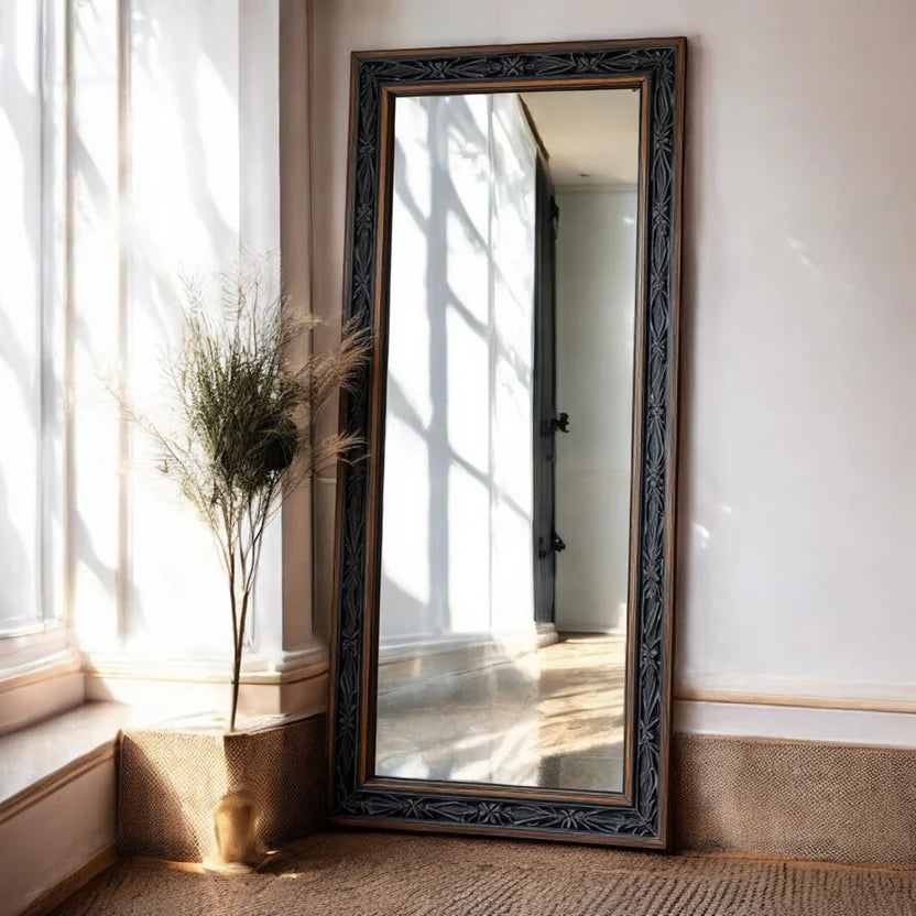 Hand Carved Solid Wooden Full Length Mirror Frame 46