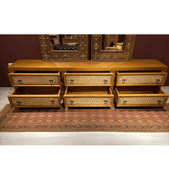 Indian Hand Carved Solid Wooden TV Unit 05