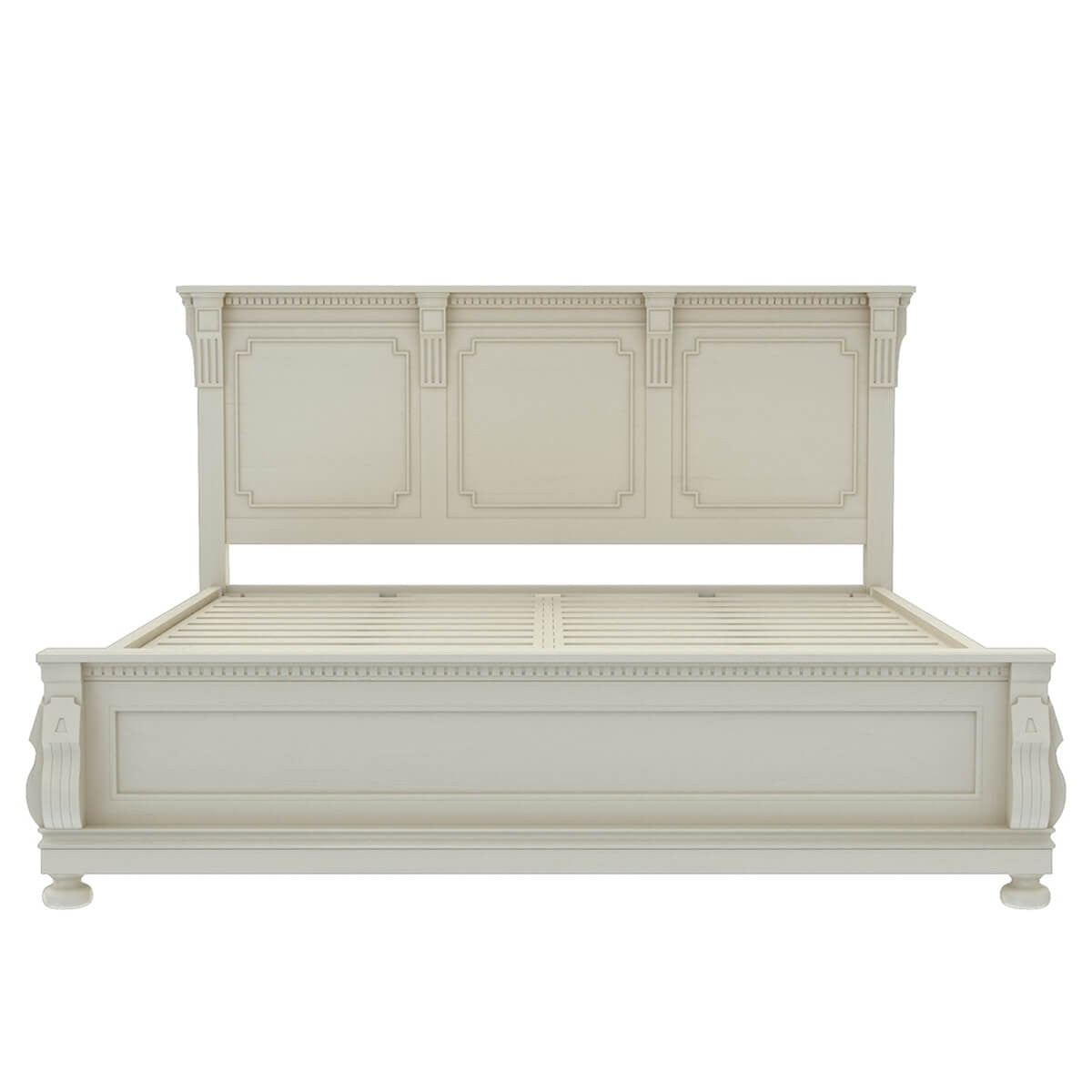 Blanc Indian Solid Wood Platform Bed White