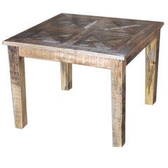 Corso Reclaimed & Mango Wood Square Dining Table 4-8 Seater Natural 90-100cm