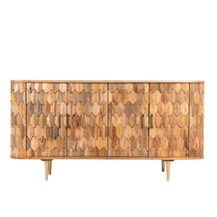 Kraft Bazaar Indian Mango Wood Hand Carved Sideboard