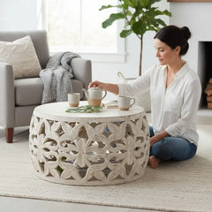 Indian Hand Carved Mango Wood Coffee Table C155