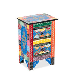 Pandora Hand Painted Multicolored Wooden Side Table