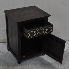 PARIS Carved Pair of Bedsides with Drawer Chocolate F