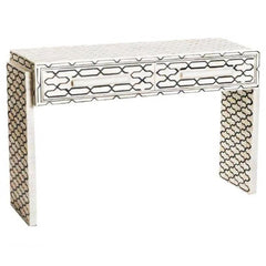 MAAYA Bone Inlay wooden 2 Drawer Hall Side Table