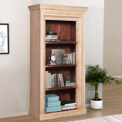 Kenvir Reclaimed Wood Shabby Chic 4 Open Shelf Standard Bookcase