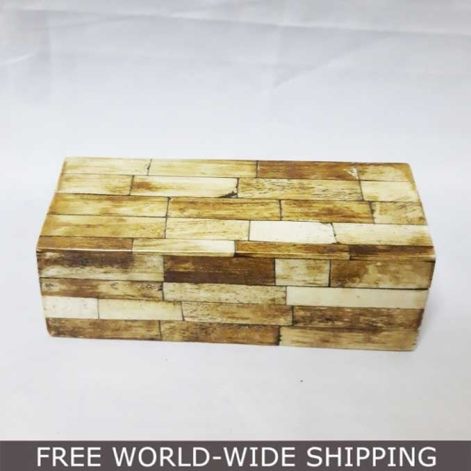 Real Bone Inlay Designer Luxury Jewellery Box Gift Storage Yellow C