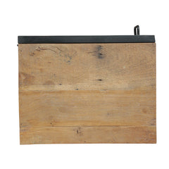 Angle Industrial Iron and  Solid  Wood Bedside Table 42