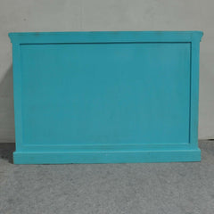 Floral Carved Solid wood Sideboard Light Blue