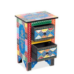 Pandora Hand Painted Multicolored Wooden Side Table