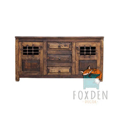 Indian Reclaimed Hand Carved Reclaimed Wood Bathroom Vanity V04