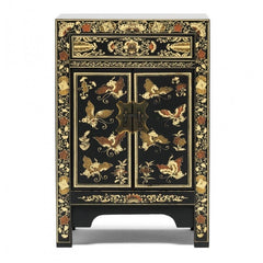 Golden Dragon Oriental Painted Solid Wood Gold Bedside Cabinet 40x35x60cm