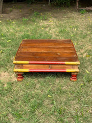 Indian Hand Carved Solid Wood Bajot Coffee Table C59