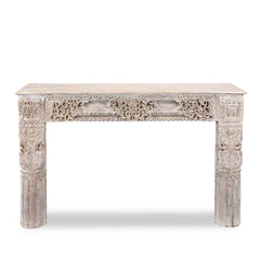 Antique Indian Hand Carved Solid Wood Console Table 03